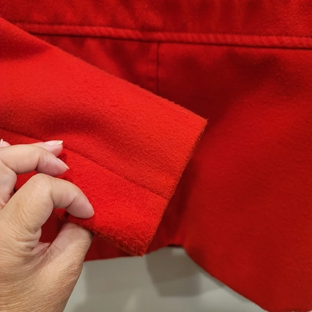 Sz Medium Radiant Red Old Navy Duffle Coat Soft Brushed London Street Style